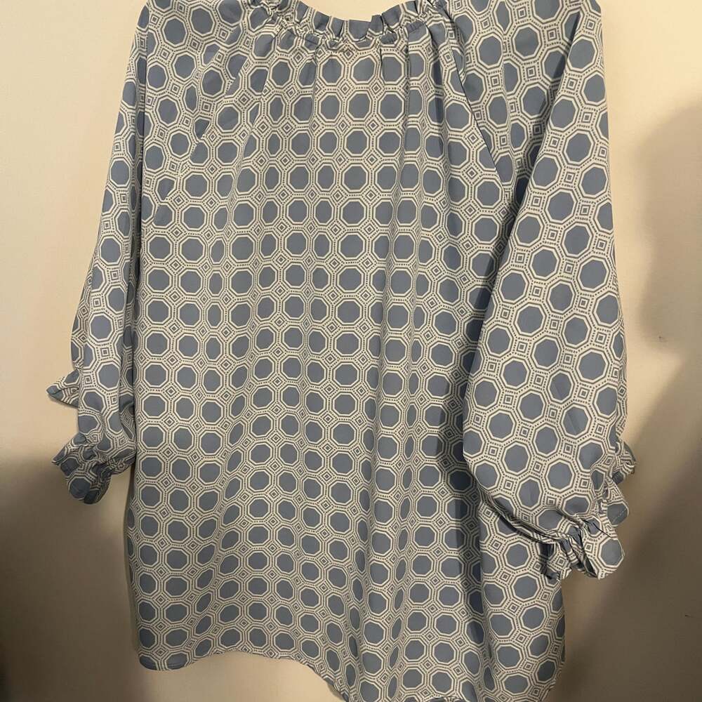 Ruby Rd. Women's Tile Patchwork Silky Pleated Top… - image 4